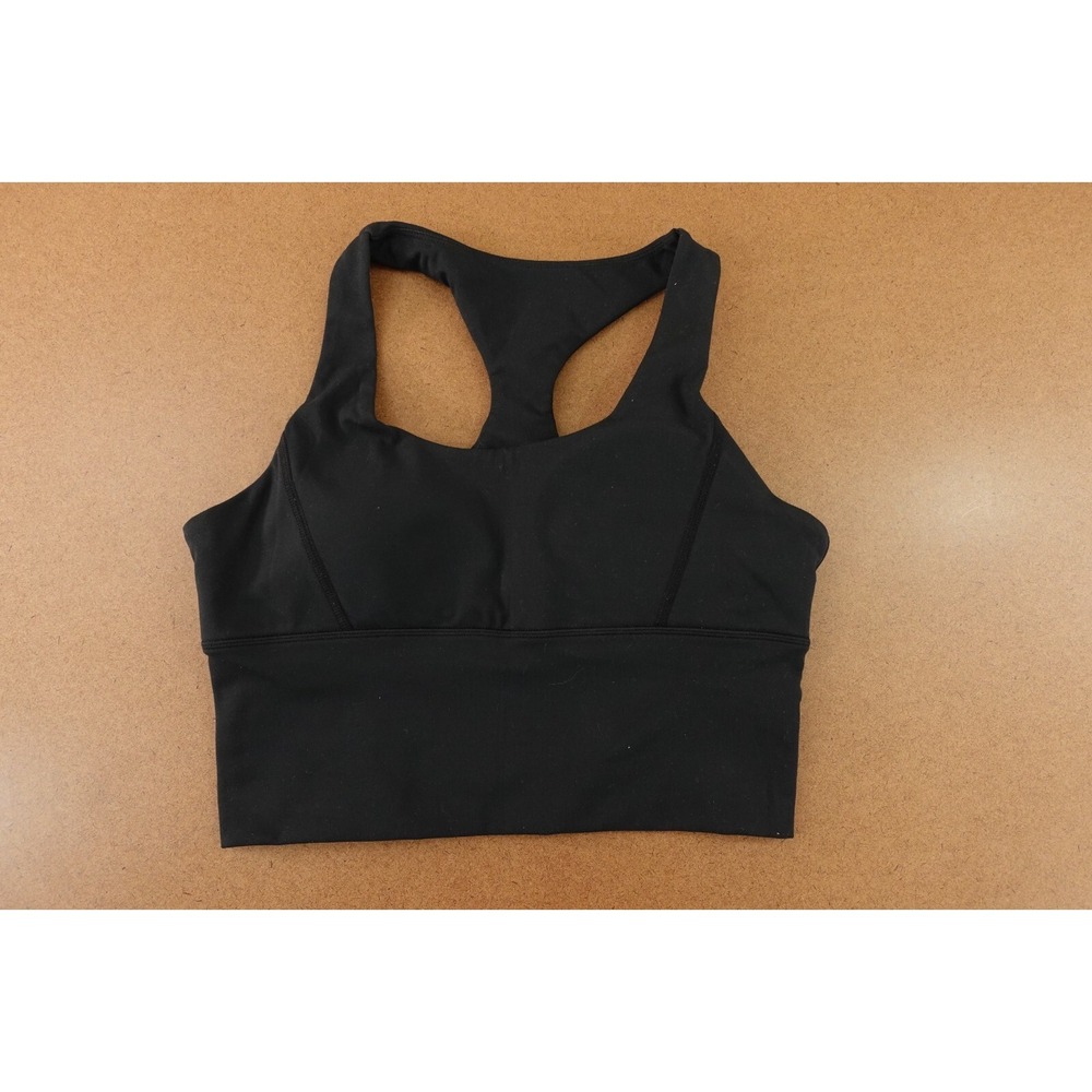 GLAD Womens Size Medium Black Pullover Racerback Sports Bra